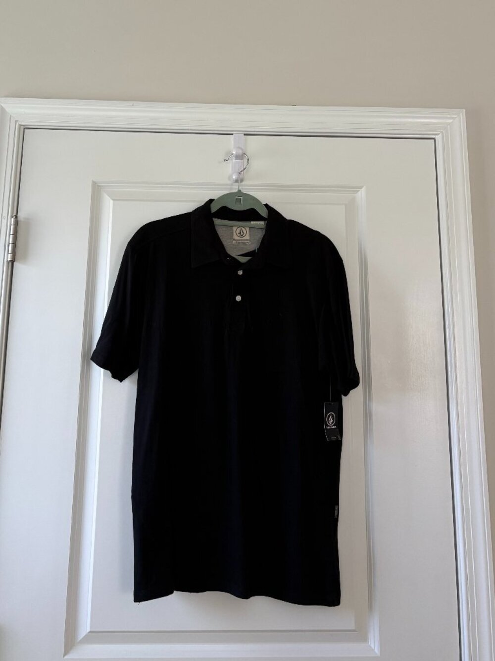 Volcom Banger Casual Black Modern Fit Polo Shirt Size Medium